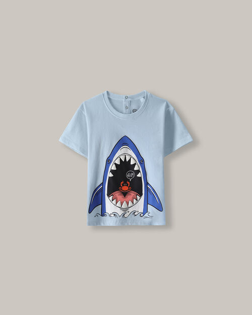 Playera Azul Estampada